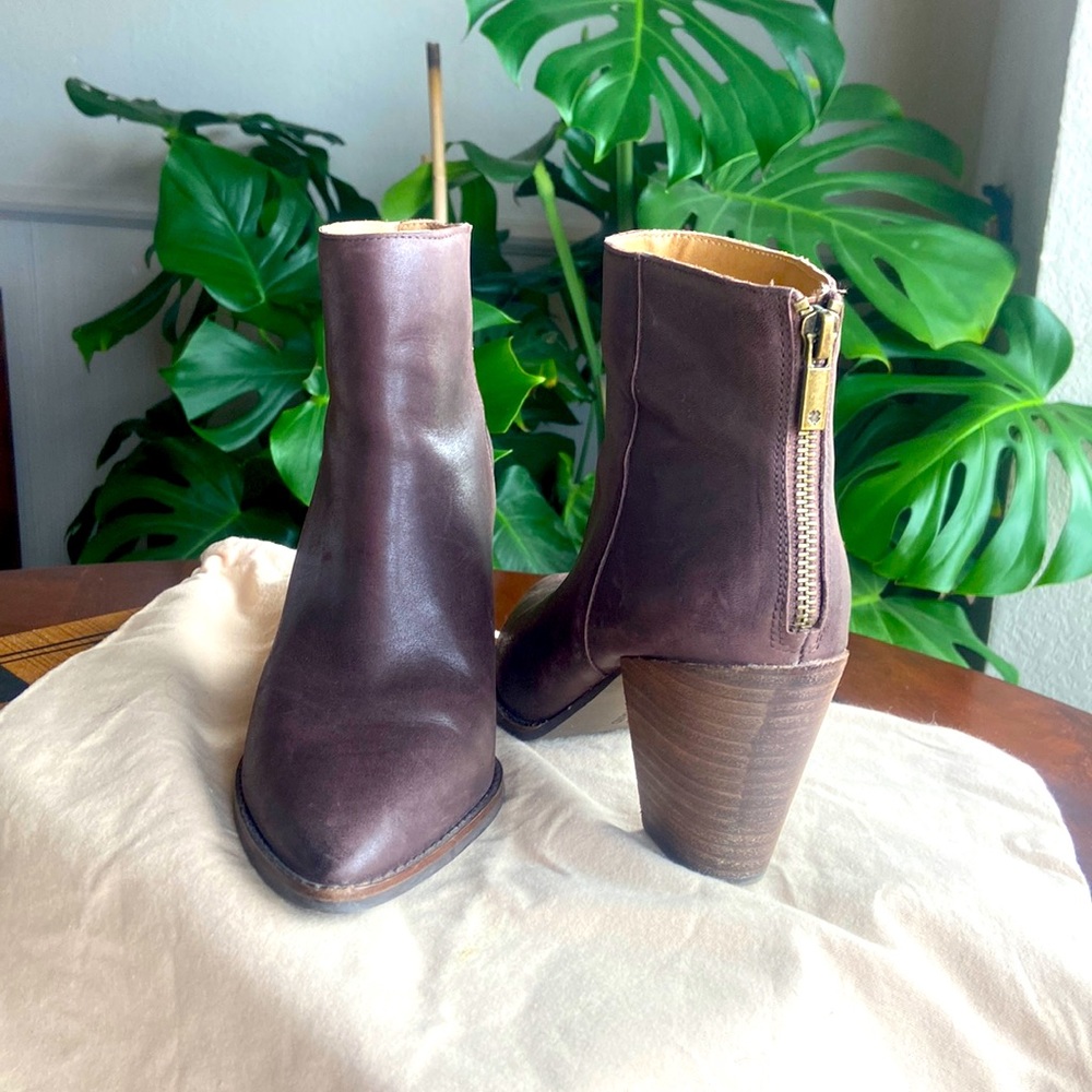 Lucky Brand chocolate leather bootie